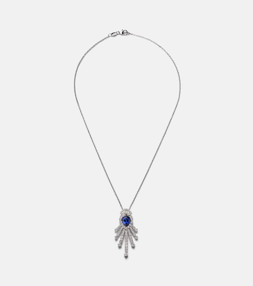 yeprem reign supreme 18kt white gold necklace with diamonds and sapphire