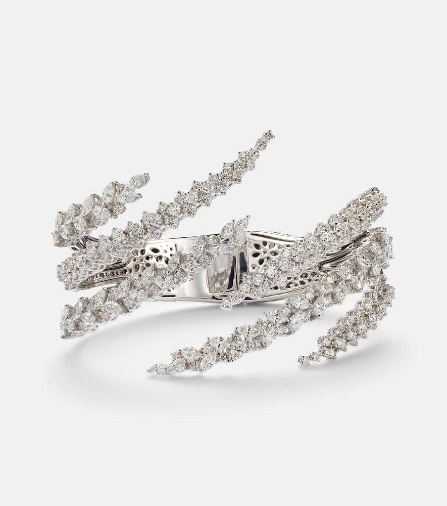 yeprem y-couture 18kt white gold bangle with diamonds