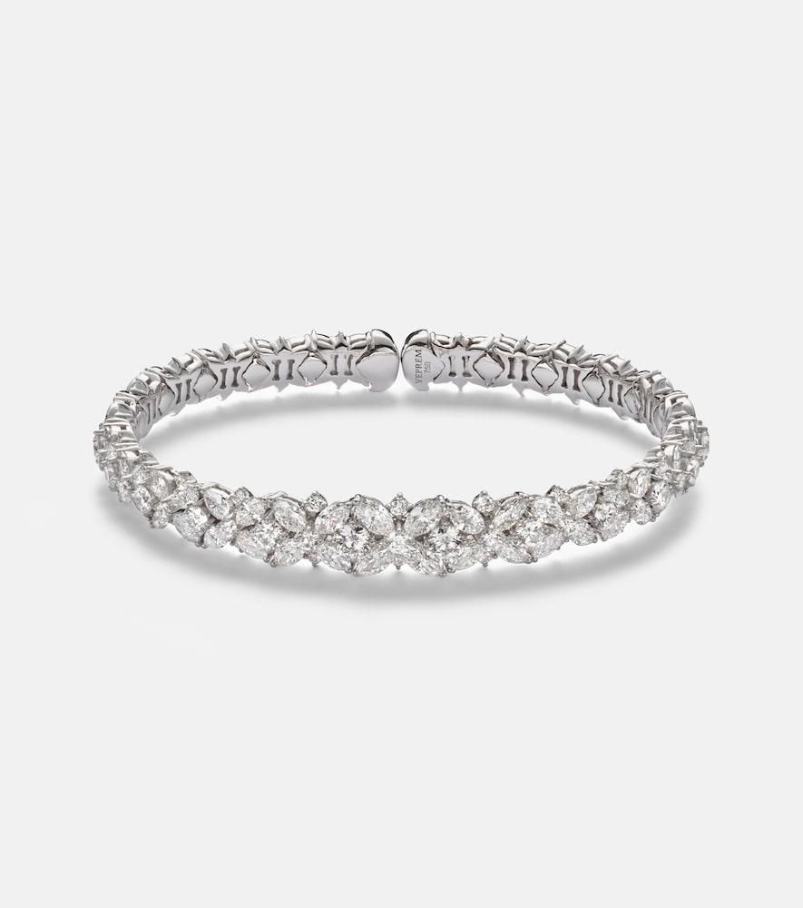 yeprem y-couture 18kt white gold bangle with diamonds