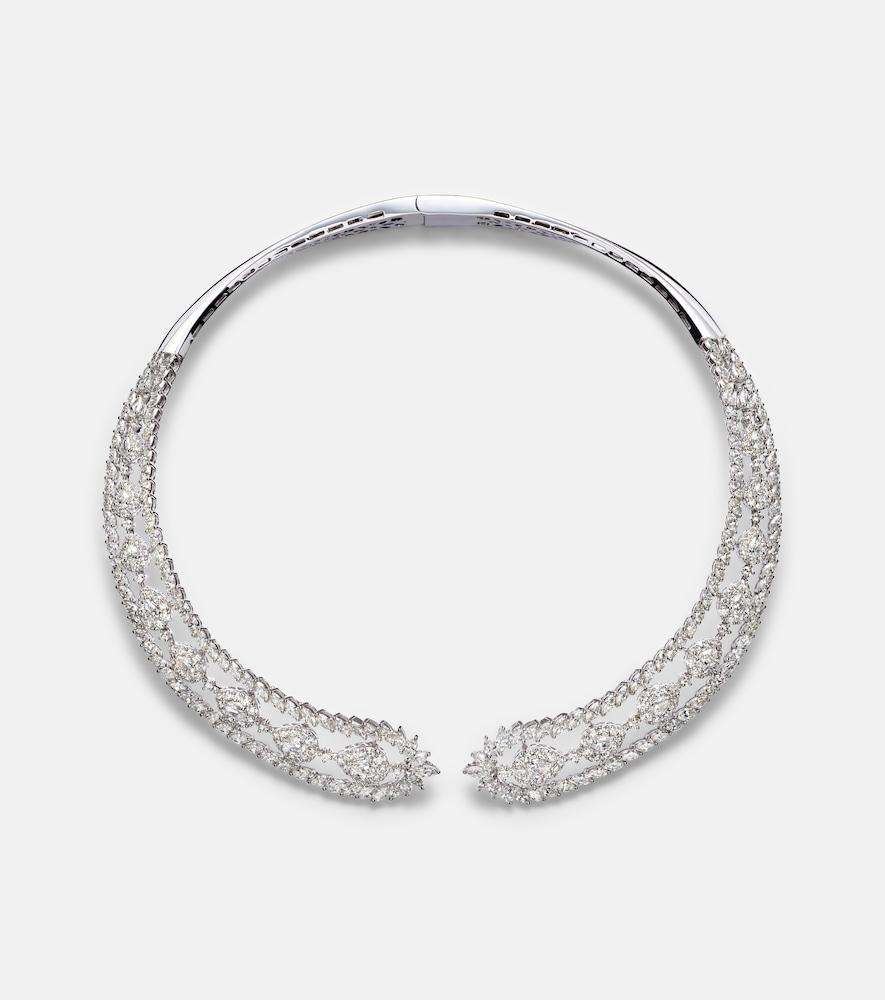 yeprem y-couture 18kt white gold choker with diamonds