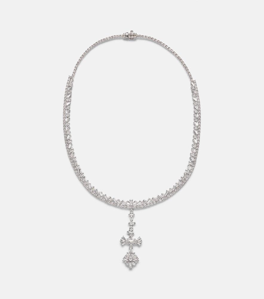 yeprem y-couture 18kt white gold pendant necklace with diamonds