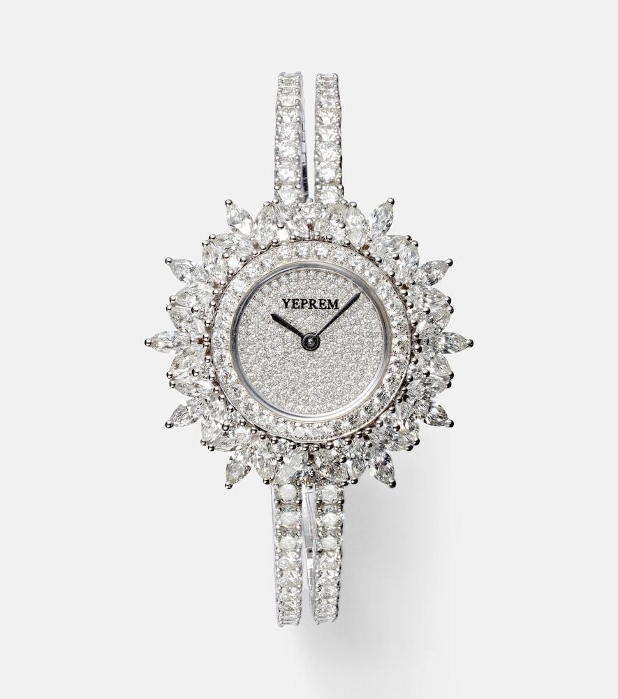 yeprem y-momento 18kt white gold watch with diamonds