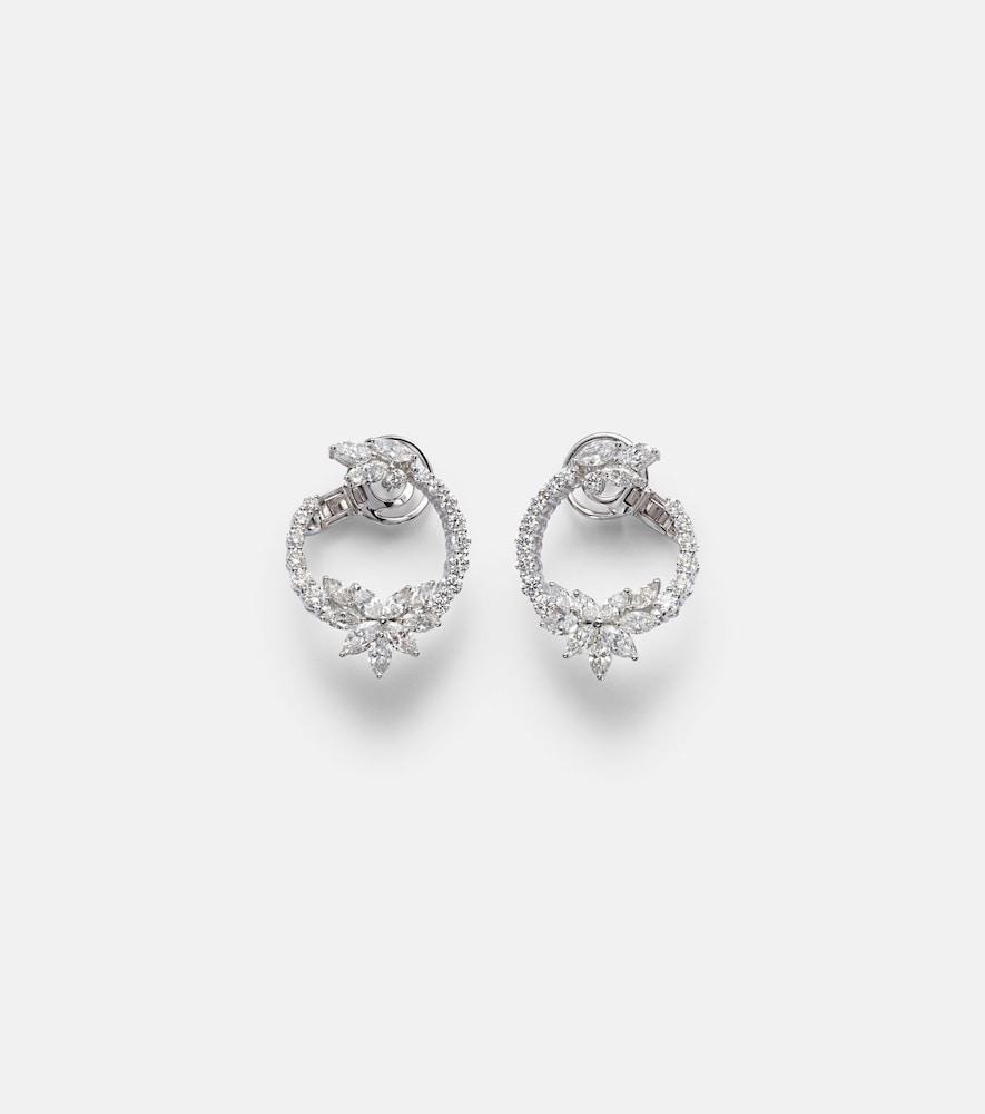 yeprem y-not 18kt white gold hoop earrings with diamonds