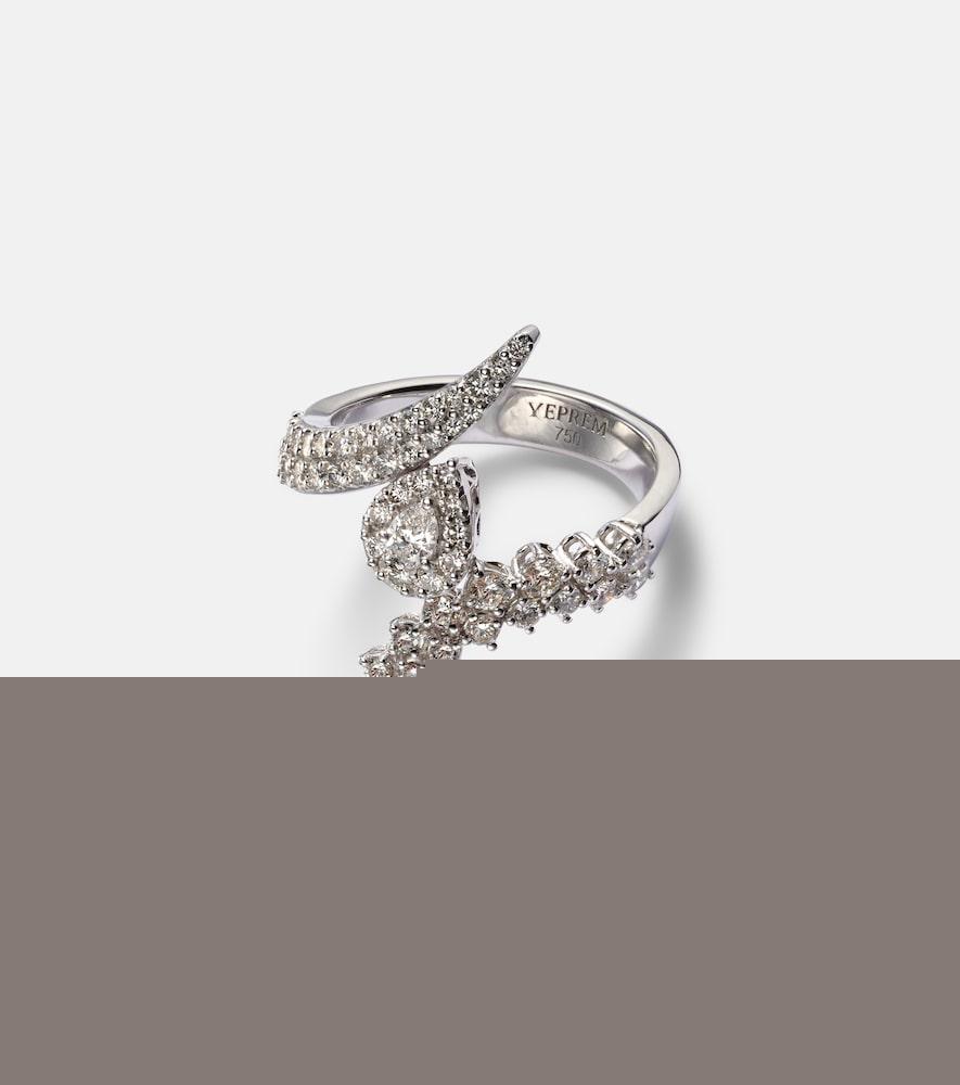 yeprem y-not 18kt white gold ring with diamonds