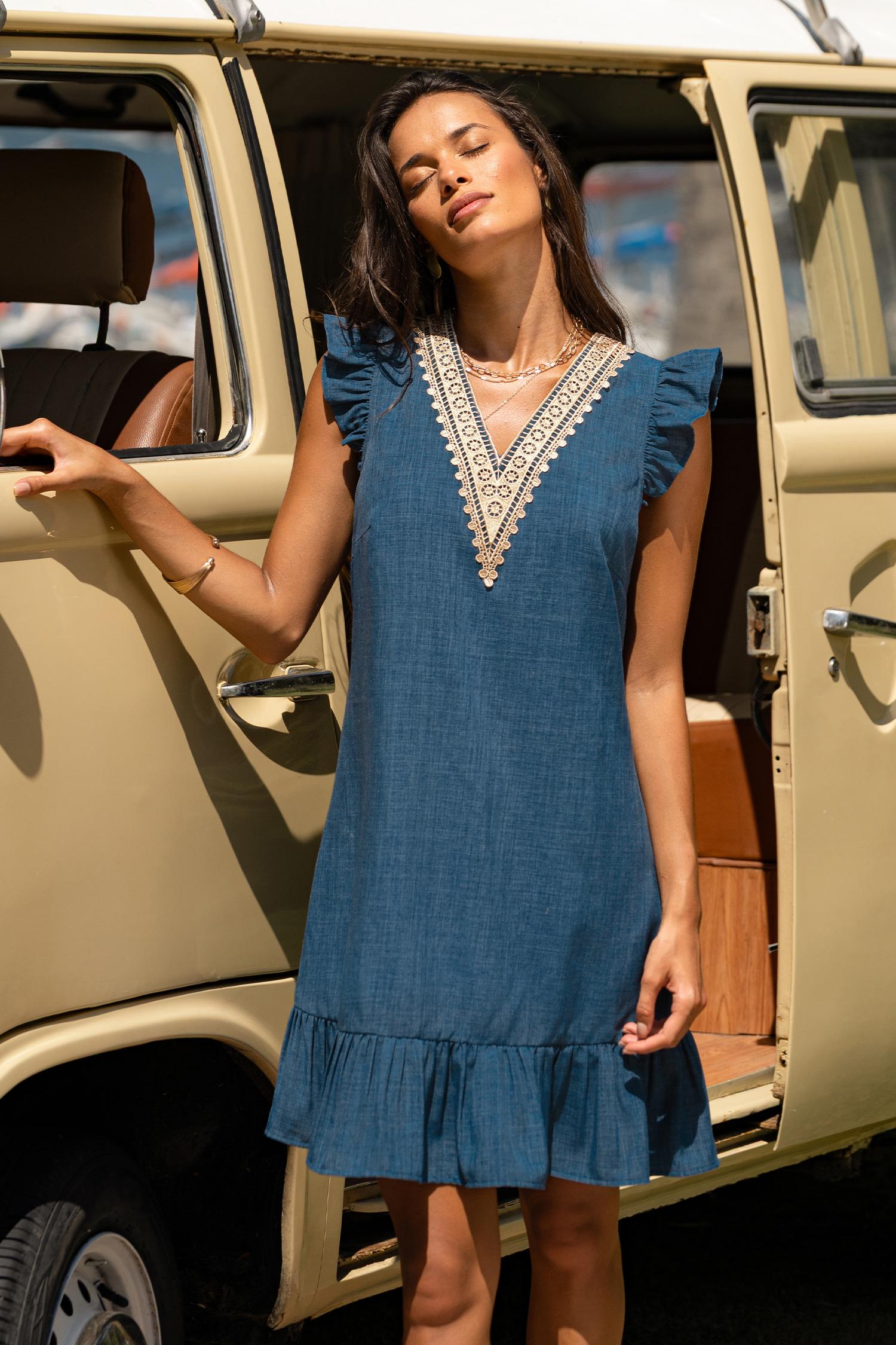 you first blue mini dress - l