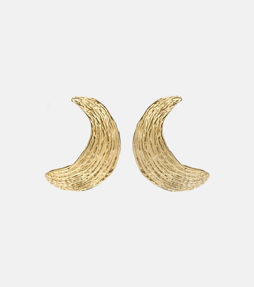 ysso broken shell 24kt gold-plated earrings
