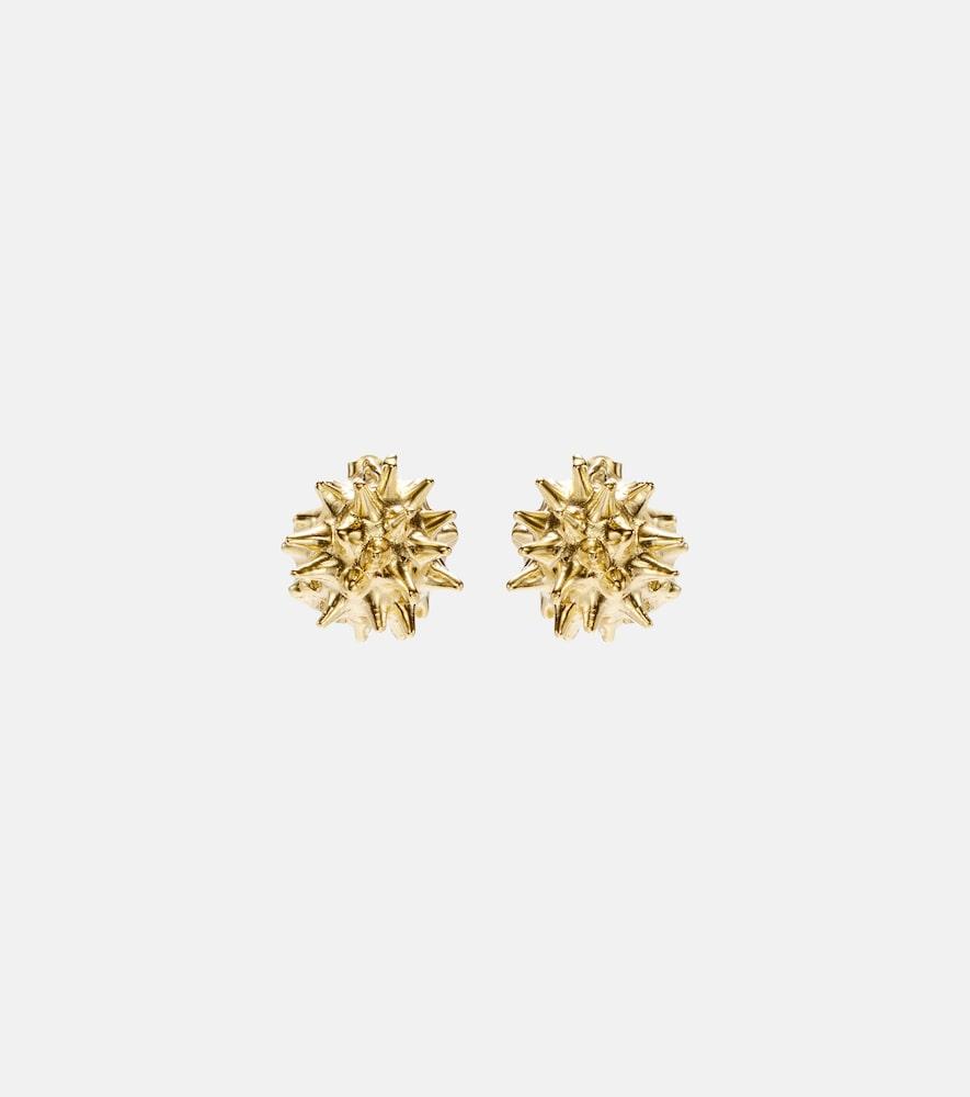 ysso sea urchin 24kt gold-plated earrings