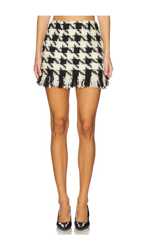 yuhan wang houndstooth mini skirt in black. - size l (also in s)
