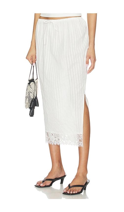 yuhan wang lace hem drawstring skirt in white. - size l (also in s, m, xl)