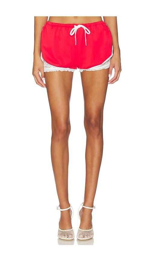 yuhan wang lace lined short in red. - size m (also in xl)