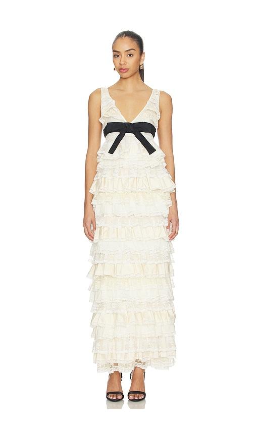 yuhan wang moonlit waltz gown in cream. - size m (also in s)