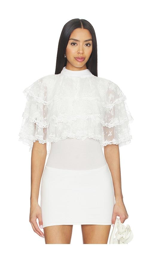 yuhan wang shell button lace bolero in white. - size l (also in m, s)