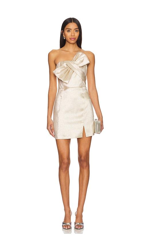 yumi kim avery dress in metallic gold. - size l (also in m)