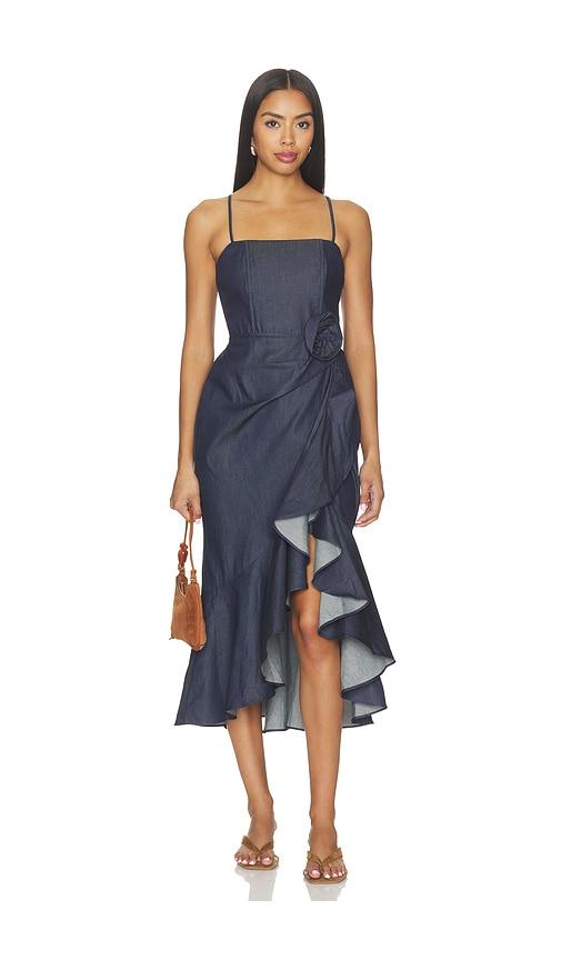 yumi kim shari dress in navy. - size l (also in xs, s, m)