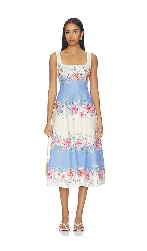 yumi kim sienna dress in white,blue. - size l (also in xs, s, m)