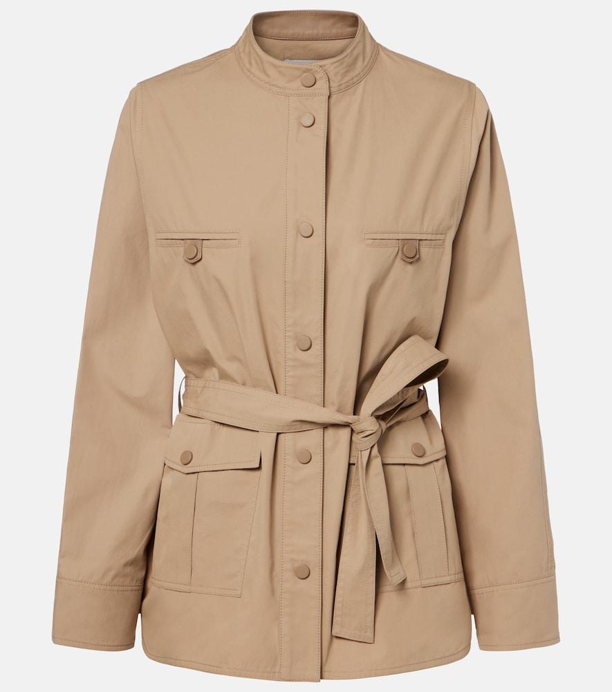 yves salomon belted cotton jacket
