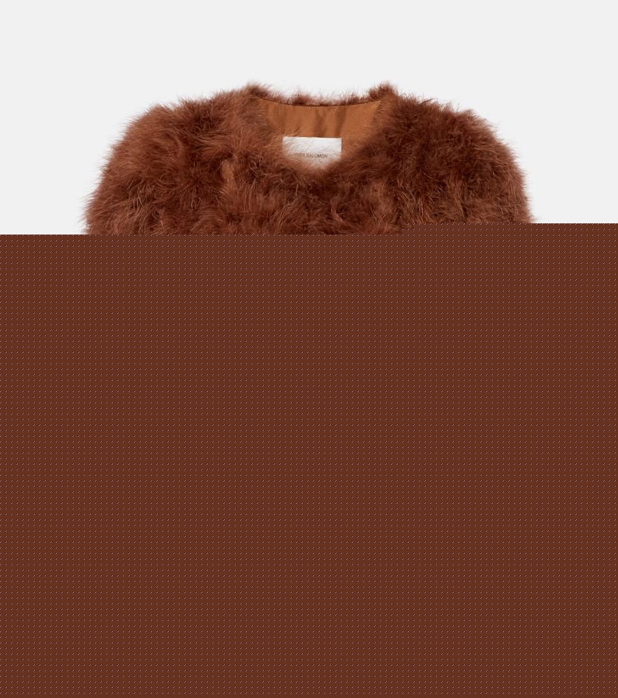 yves salomon cropped feather jacket