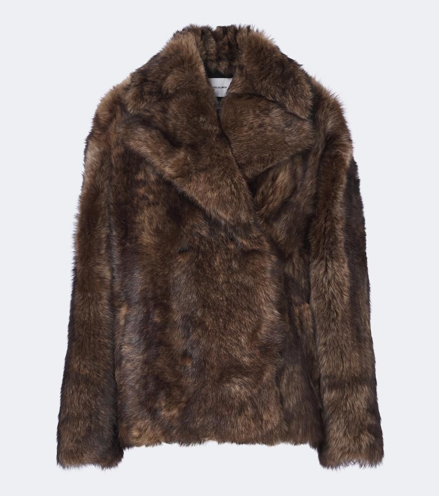 yves salomon double-breasted shearling jacket