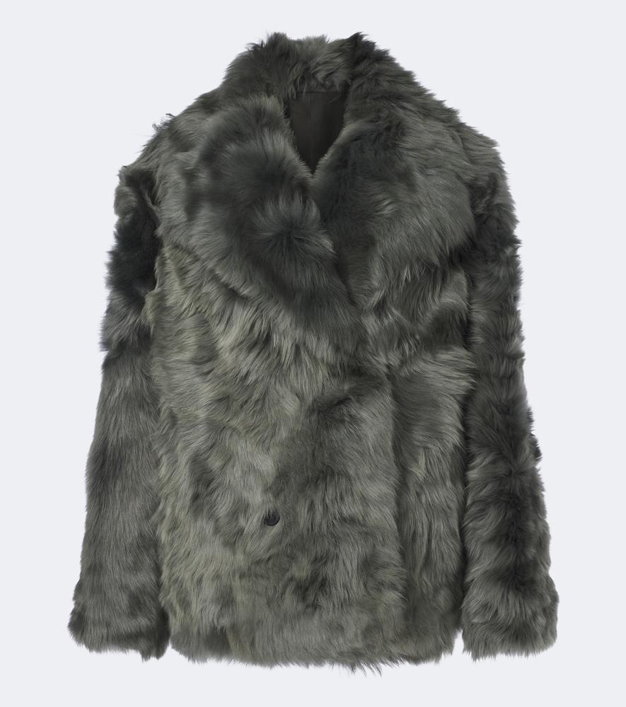 yves salomon double-breasted shearling jacket