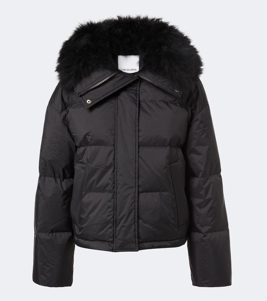 yves salomon doudoune shearling-trimmed down jacket