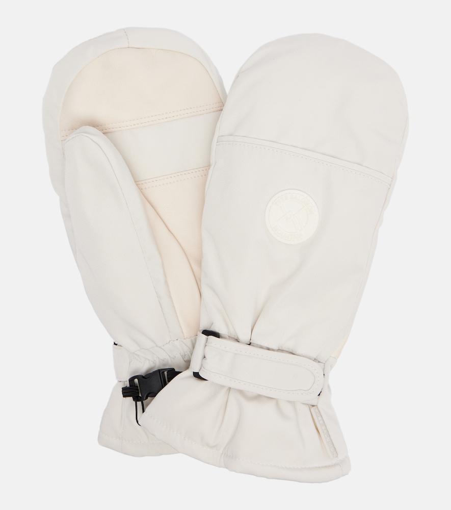yves salomon leather-trimmed mittens
