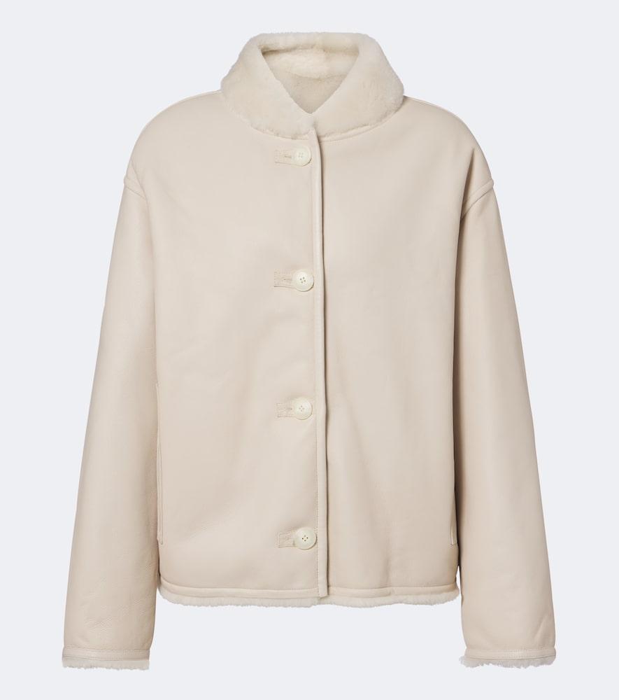 yves salomon reversible shearling-trimmed leather jacket