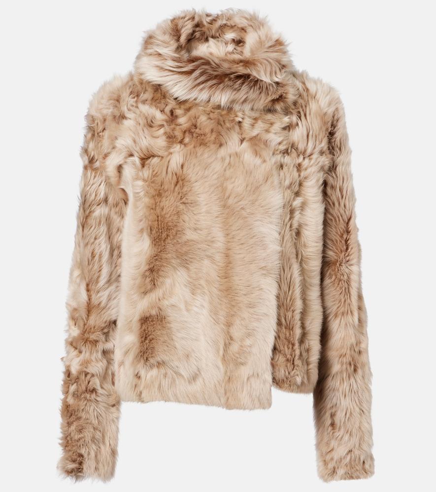 yves salomon reversible shearling wrap jacket