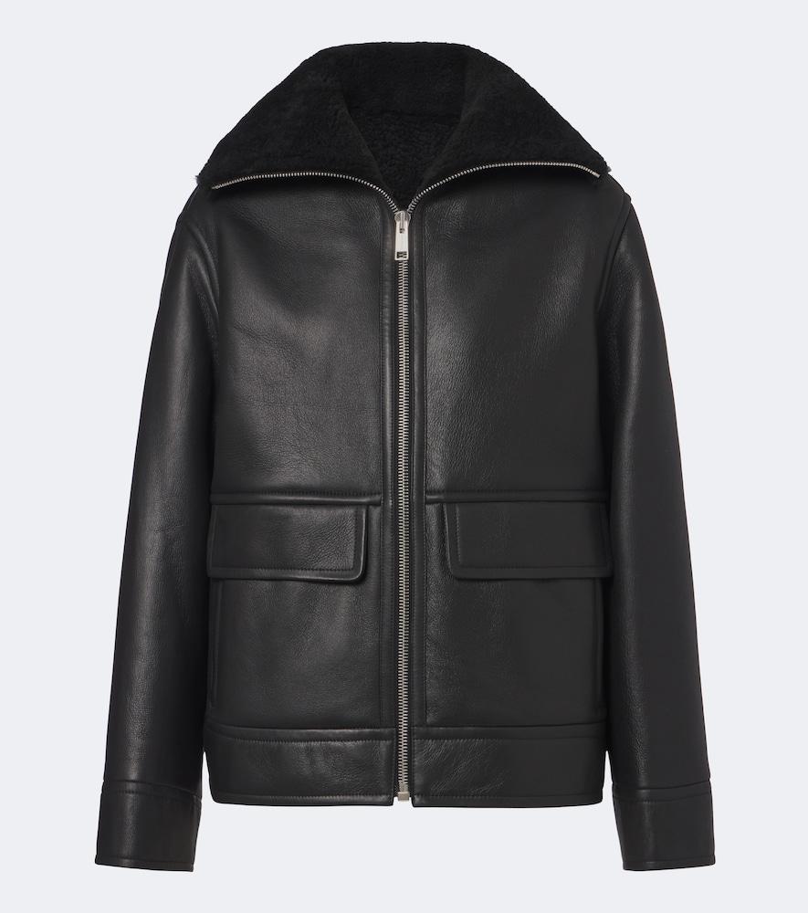 yves salomon shearling-lined leather jacket