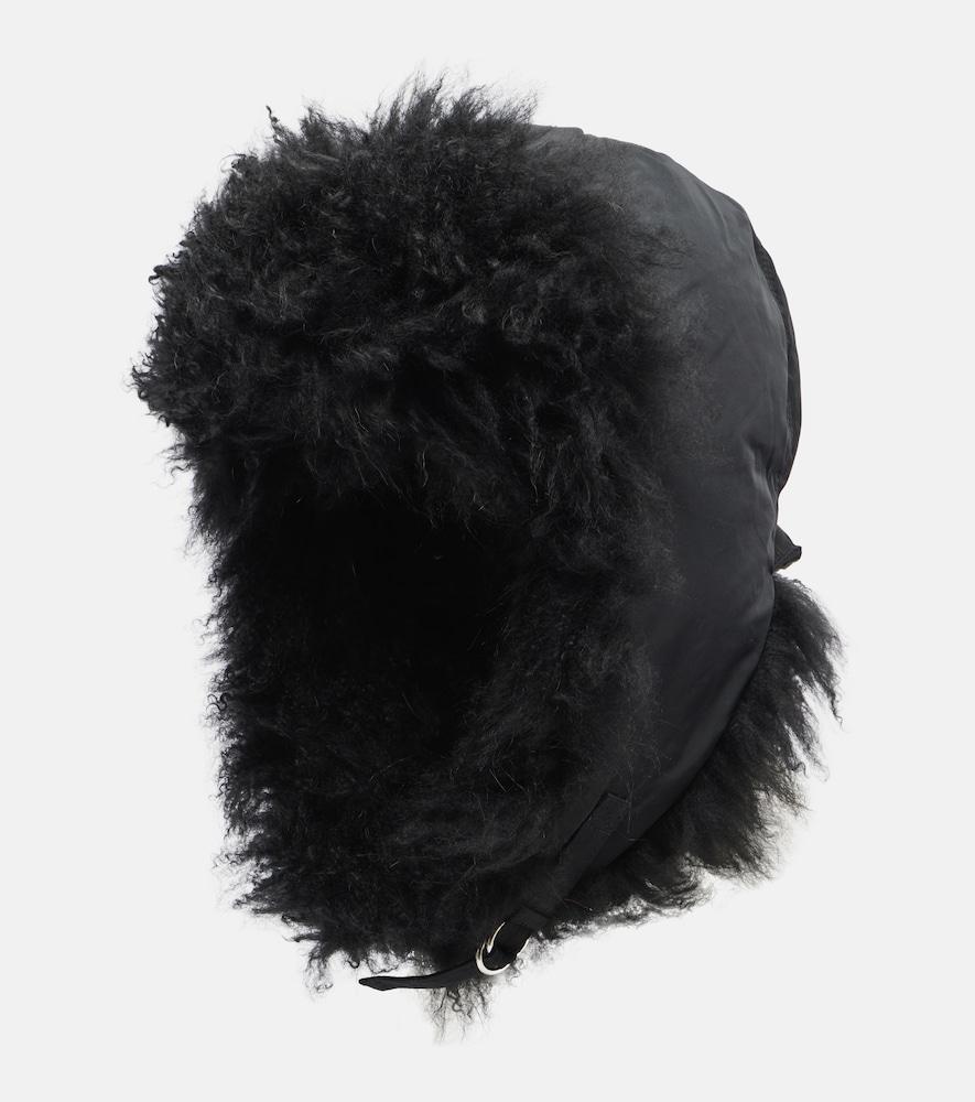 yves salomon shearling-trimmed down hat