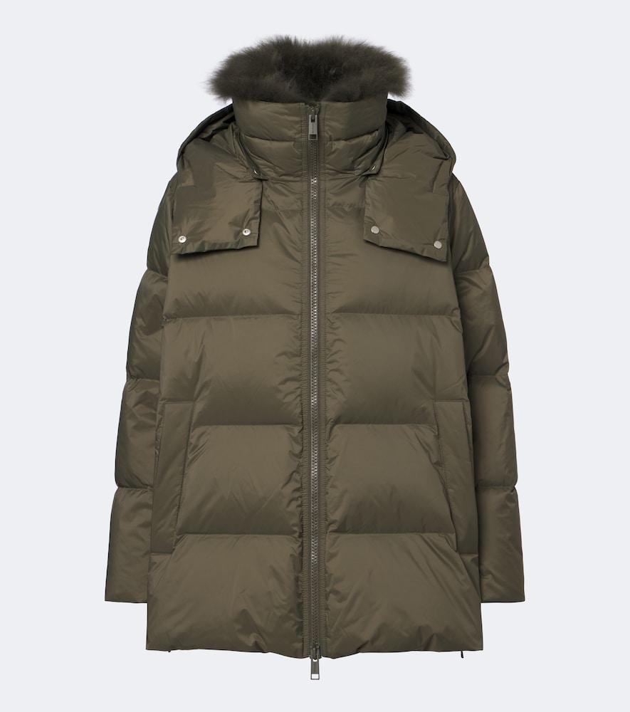 yves salomon shearling-trimmed down jacket