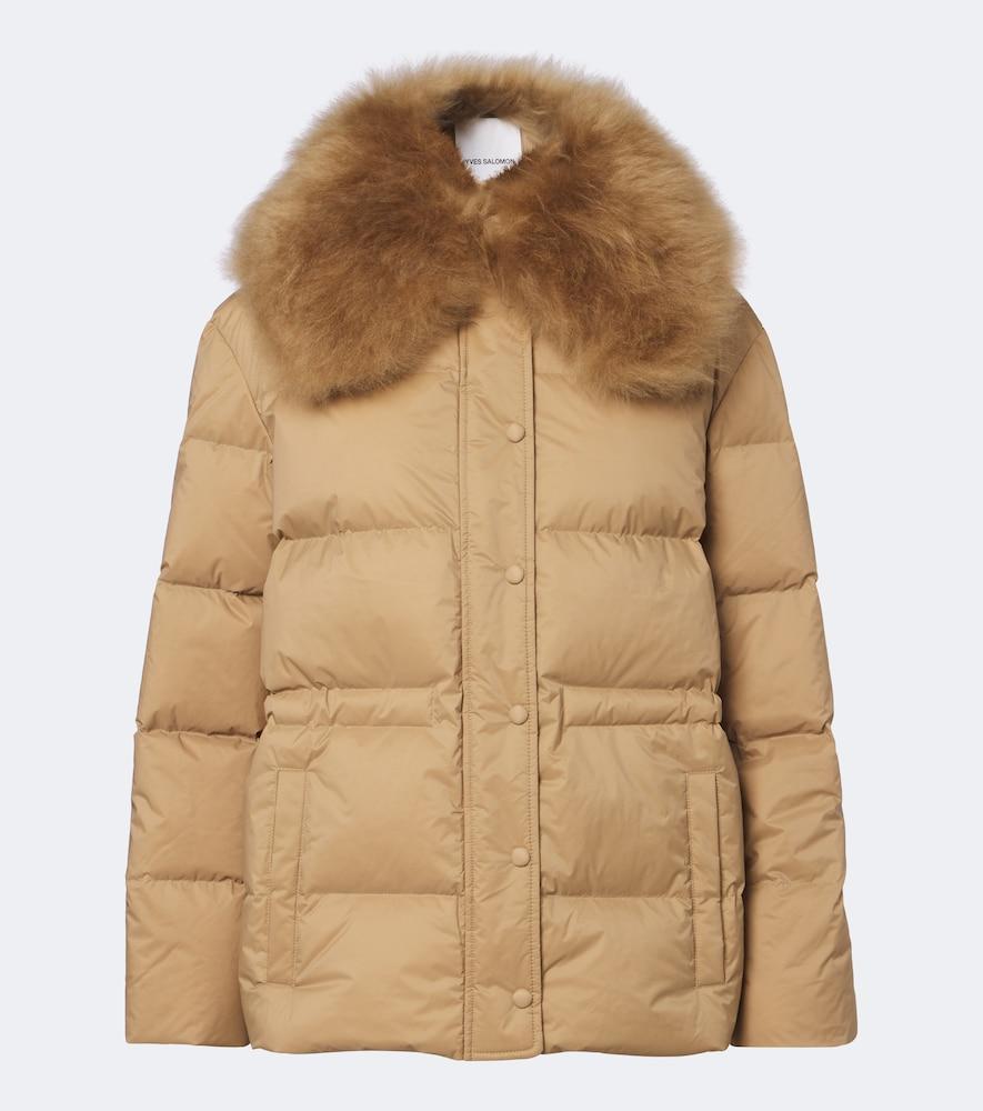 yves salomon shearling-trimmed down jacket