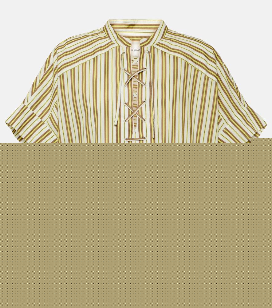 yves salomon striped cotton top