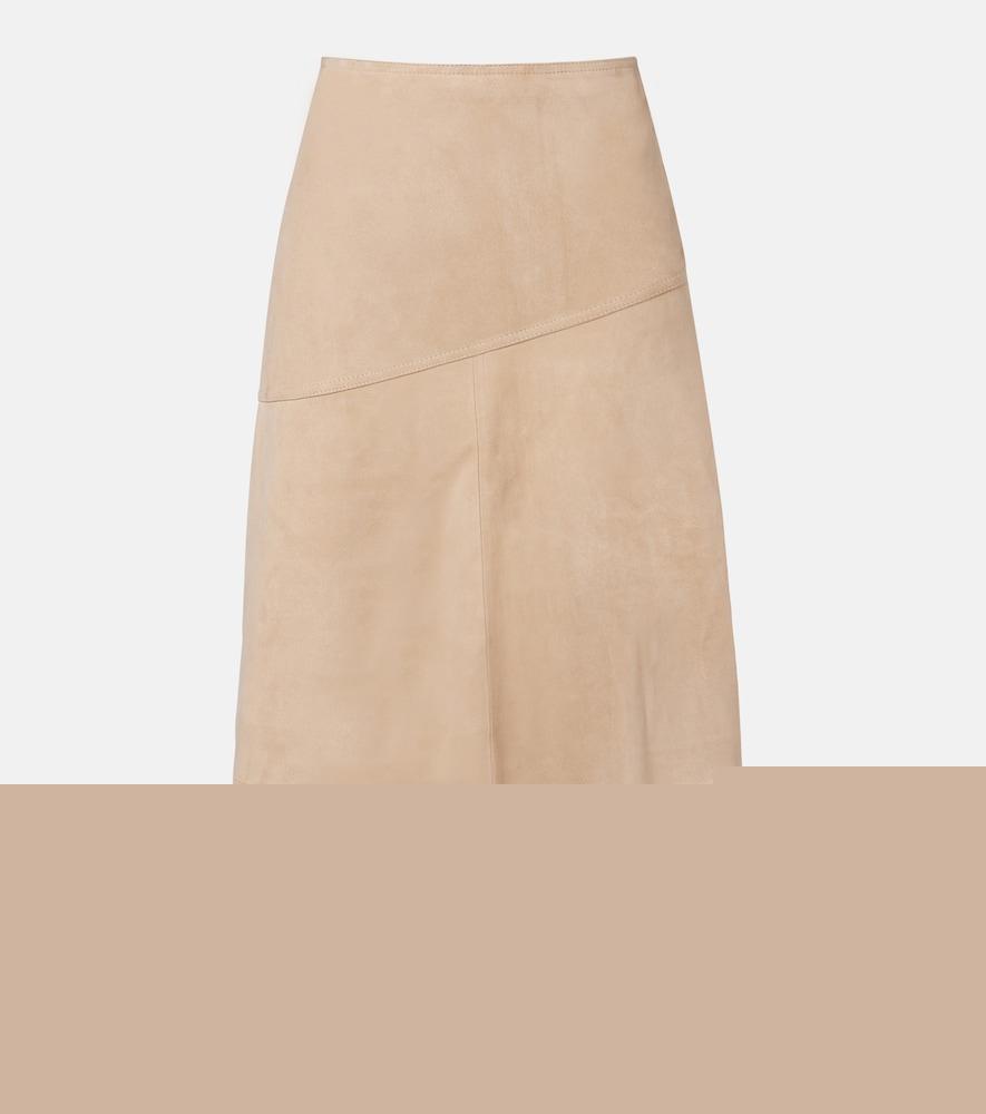 yves salomon suede midi skirt