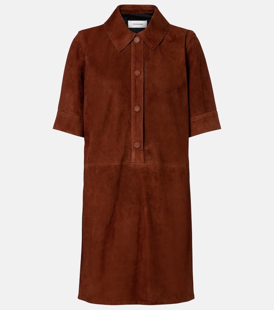 yves salomon suede polo dress