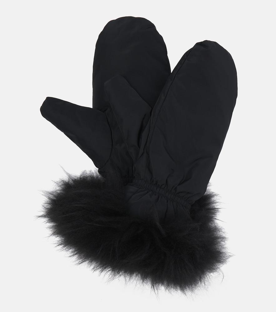 yves salomon wool-trimmed down gloves