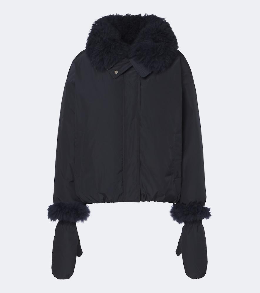 yves salomon wool-trimmed down jacket