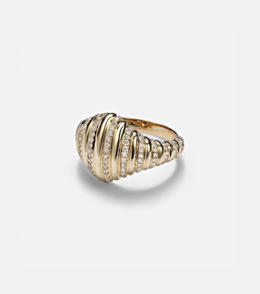 yvonne léon 9kt gold ring with diamonds