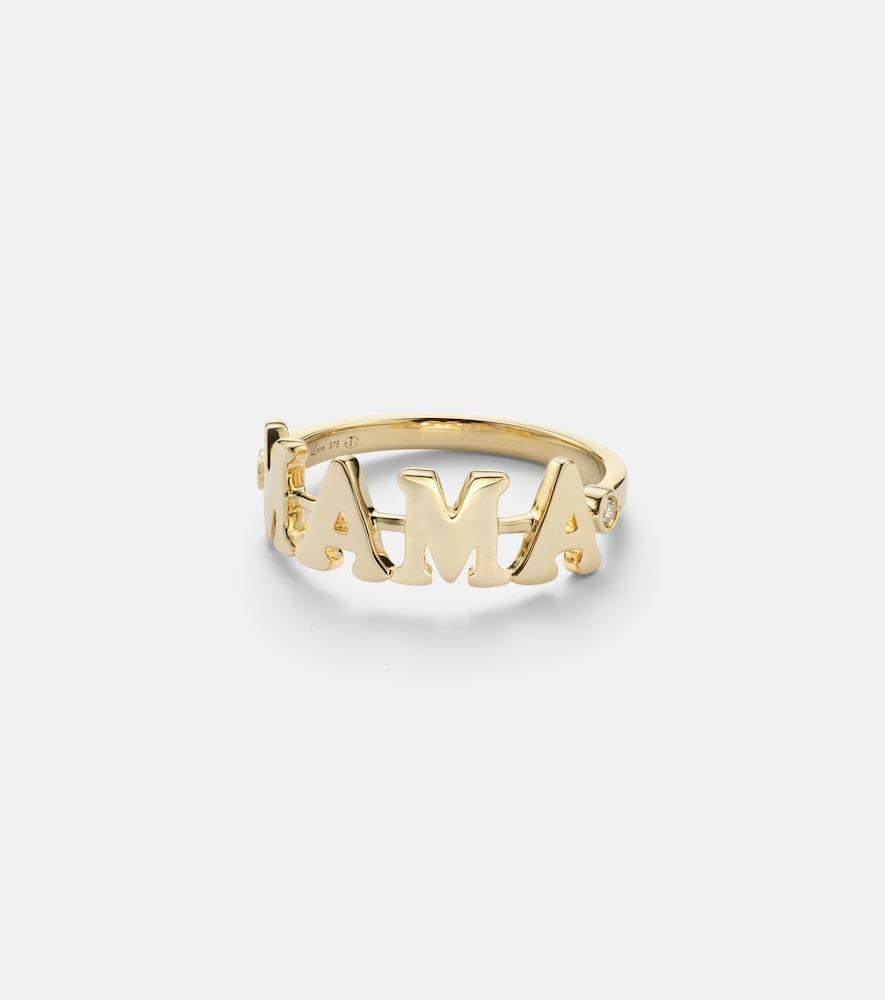 yvonne léon mama 9kt gold ring with diamonds