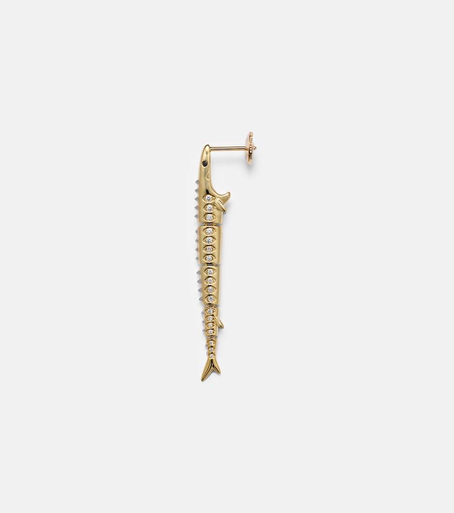 yvonne léon marlin gm 9kt gold single earring with diamonds