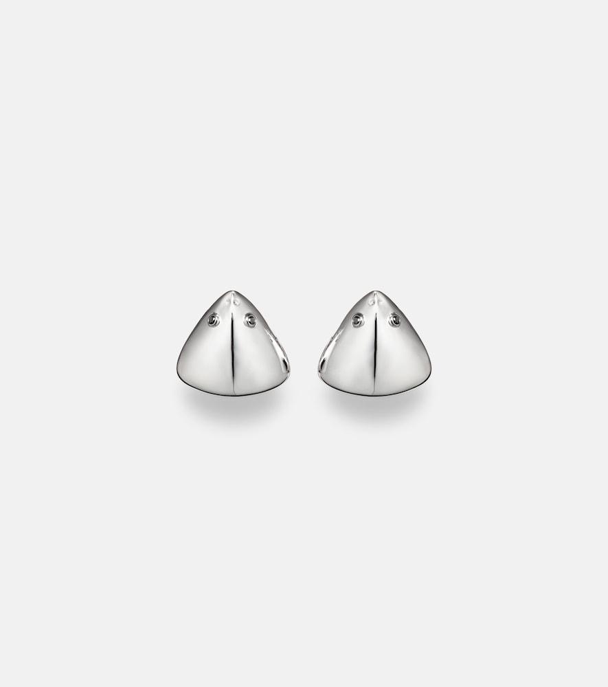 yvonne léon requin 9kt white gold earrings with diamonds