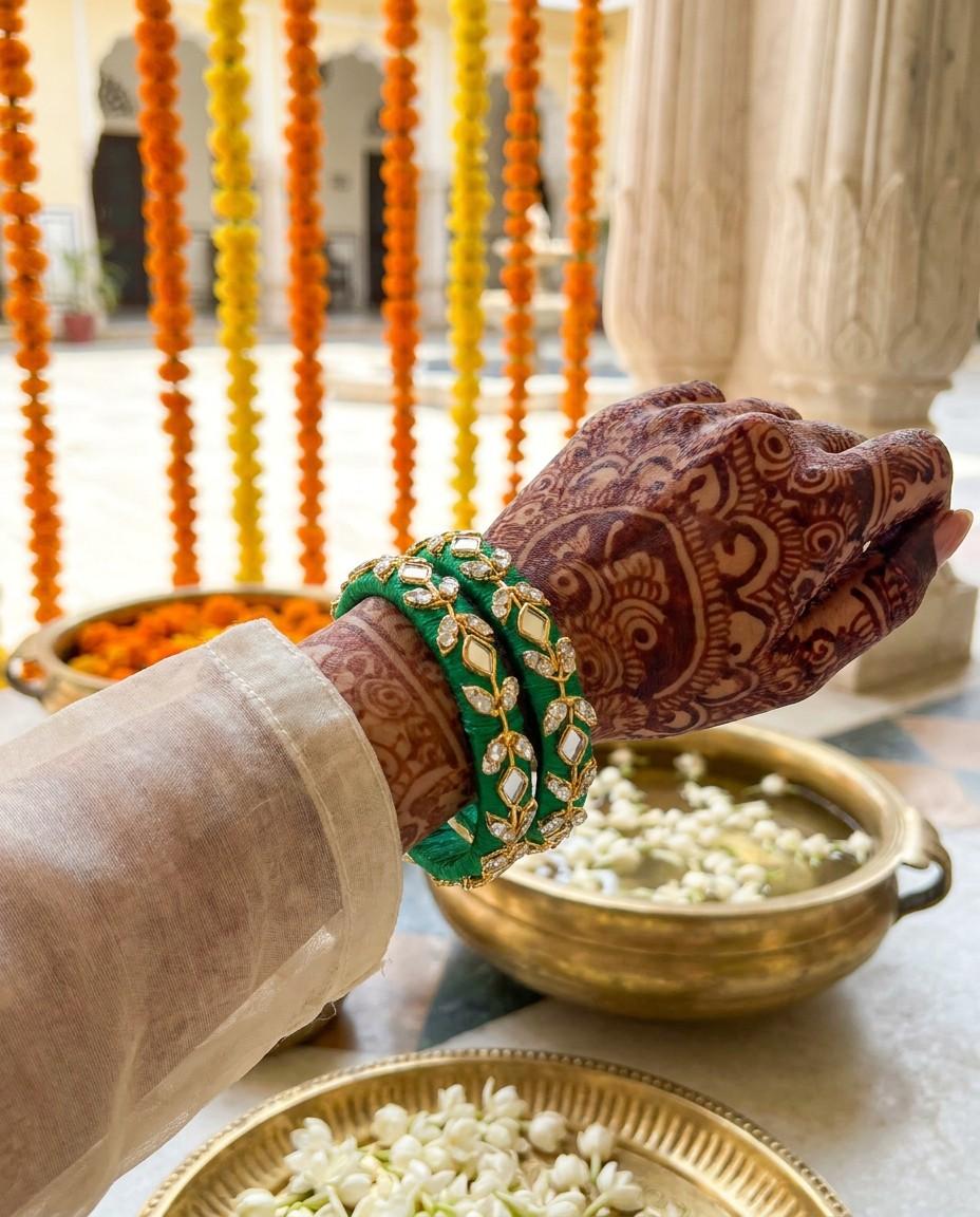 zardosi and mirror work bangles