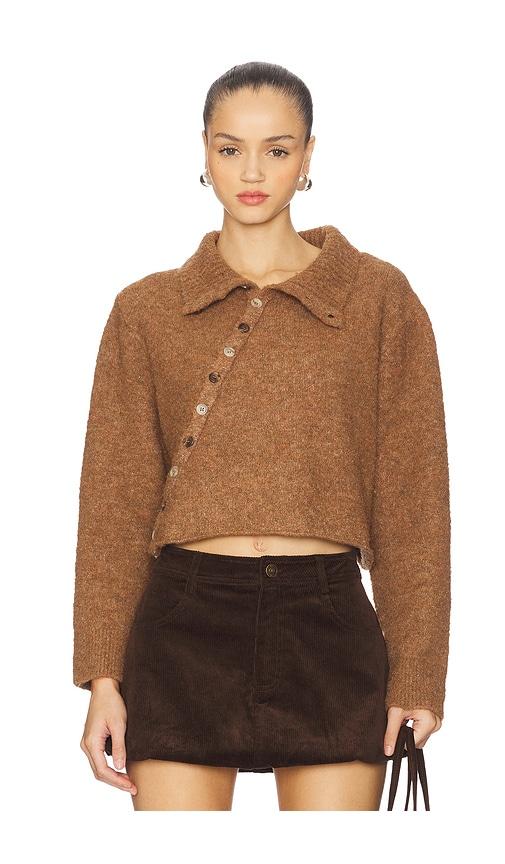 zemeta button way knit cardigan in brown. - size l (also in xs, s)