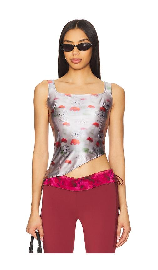 zemeta cry dog asymmetric top in light grey. - size s (also in xs)
