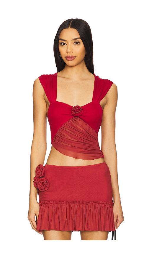 zemeta flower top in red. - size m (also in s)
