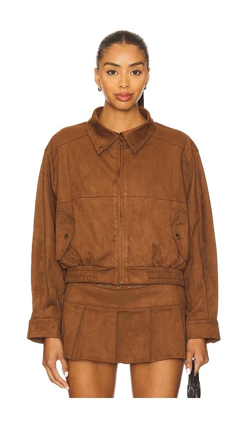 zemeta mocca suede jacket in brown. - size l (also in m)