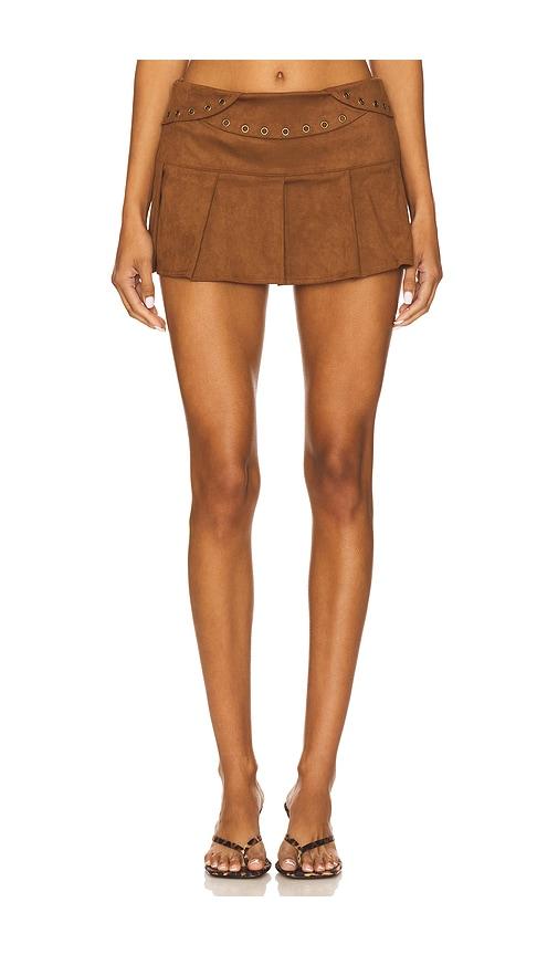zemeta suede attic box skirt in brown. - size l (also in xs, m)