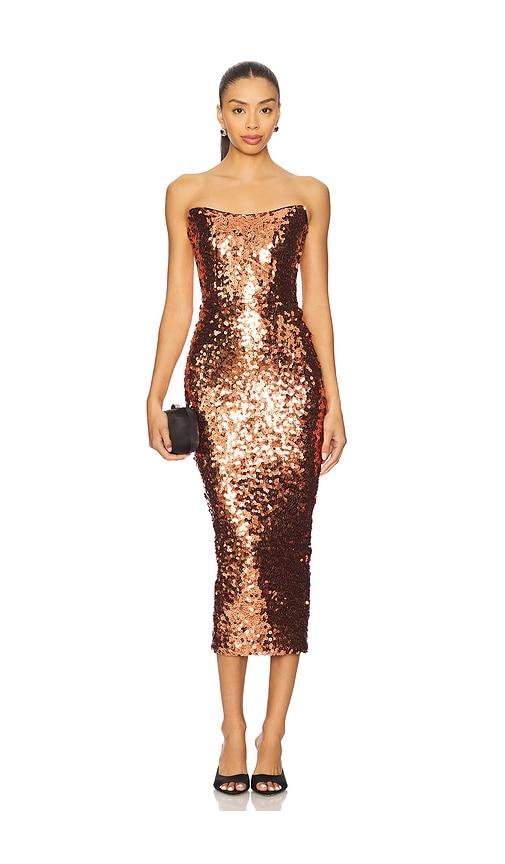 zhivago aelita dress in metallic bronze. - size 12 (also in 2)
