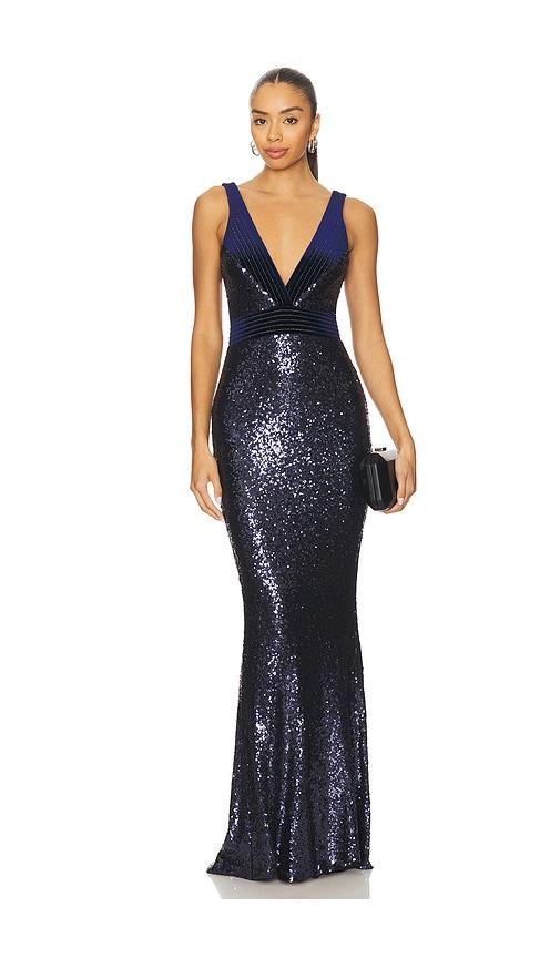 zhivago beloved sequin gown in navy. - size 10 (also in 8)