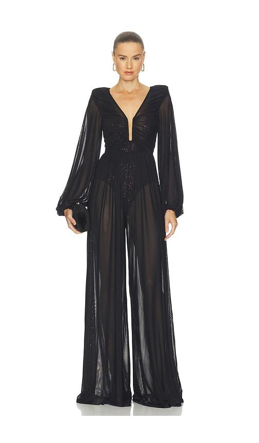 zhivago he loved her 2 pc mesh jumpsuit in black. - size 12 (also in 2, 4, 6, 8)