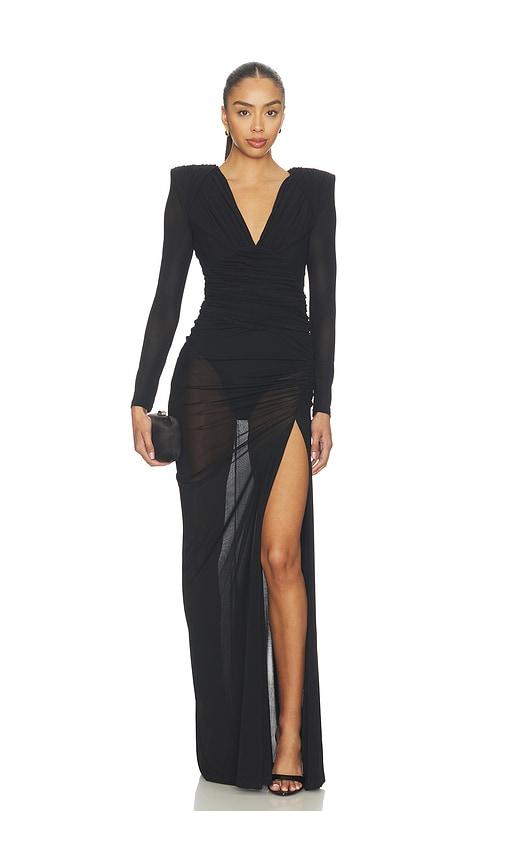 zhivago it became her 2 pc mesh gown in black. - size 10 (also in 2, 4, 6, 8)